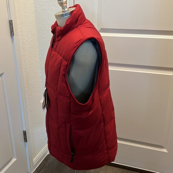 NWT Eddie Bauer Vest Goose Down Quilted Puffer Full Zip Pockets Men Adult  M Red - Picture 3 of 14
